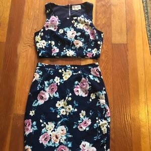 Two piece crop top & pencil skirt